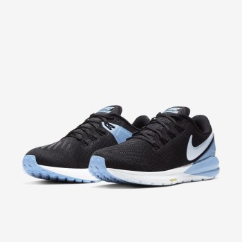 Nike Air Zoom Structure 22 - Női Futócipő - Fekete/Világos Kék/Sárga/Kék